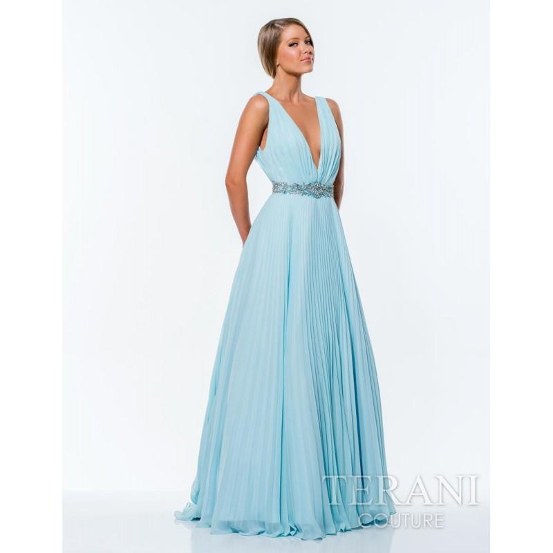 زفاف - Terani Evenings 151E0260 Lt.blue,Navy Dress - The Unique Prom Store