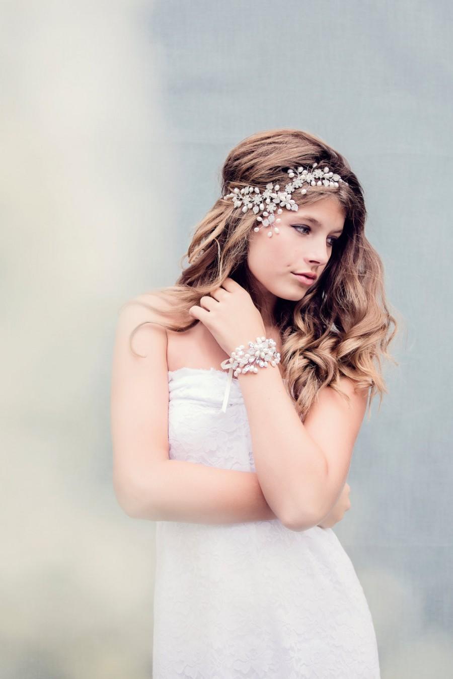 زفاف - Bohemian Bridal Hair Accessories, Bridal Hair Jewelry, Crystal Bridal Headpiece, The Scheherazade Couture Headpiece #174
