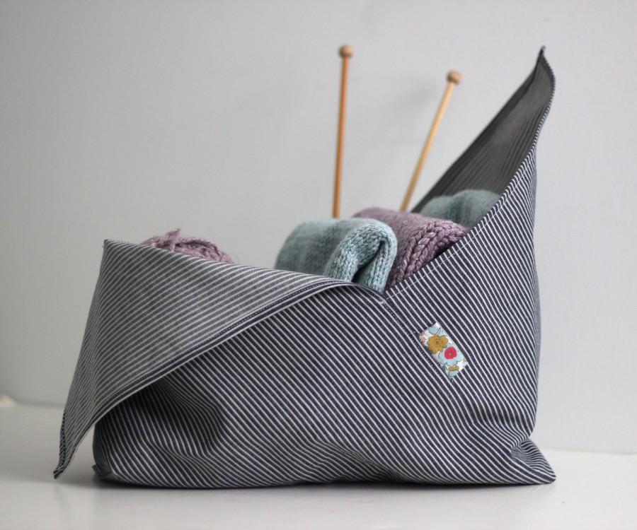 Свадьба - Medium Bento Bag - Project Bag - Knitting Bag - Origami Bag - Reusable Shopping Bag