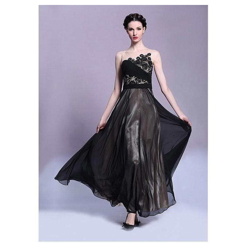 زفاف - In Stock Elegant South Korea Chiffon & Heavy Malay Satin Bateau Neckline Ankle Length A-line Formal Dress - overpinks.com