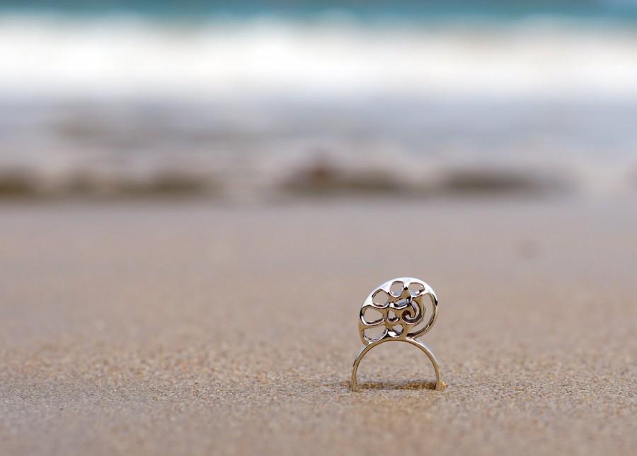 زفاف - Silver Nautilus Ring, Unusual Birthday Gifts, Seashell Ring, Salvador Dali jewellery, Slow Ring, 3d printed ring, Vulcan Jewelry