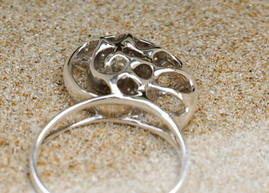 Wedding - Silver Nautilus Ring, Unusual Birthday Gifts, Seashell Ring, Salvador Dali jewellery, Slow Ring, 3d printed ring, Vulcan Jewelry
