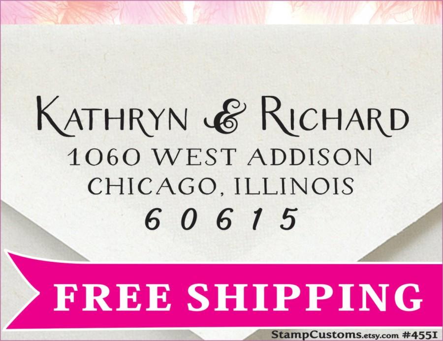 Wedding - Address Stamp  - FAST Custom Return Address Stamp - Calligraphy Address Stamp - 4551  - Address Label Stamp - FREE Shipping
