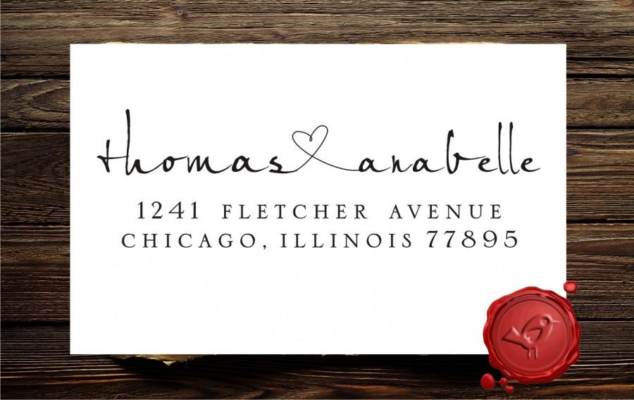 Hochzeit - Wooden Address Stamp / Modern Calligraphy Address Stamp / Return Address Stamp / Custom Address Stamp / Return Addressing Name Stamp (9013R)