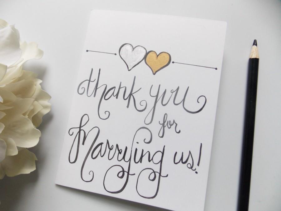 Wedding - Thank you for Marrying Us Card -  Officiant Thank You Card - Wedding Thank You Card -Priest Pastor Thank You Card - Card for Officiant