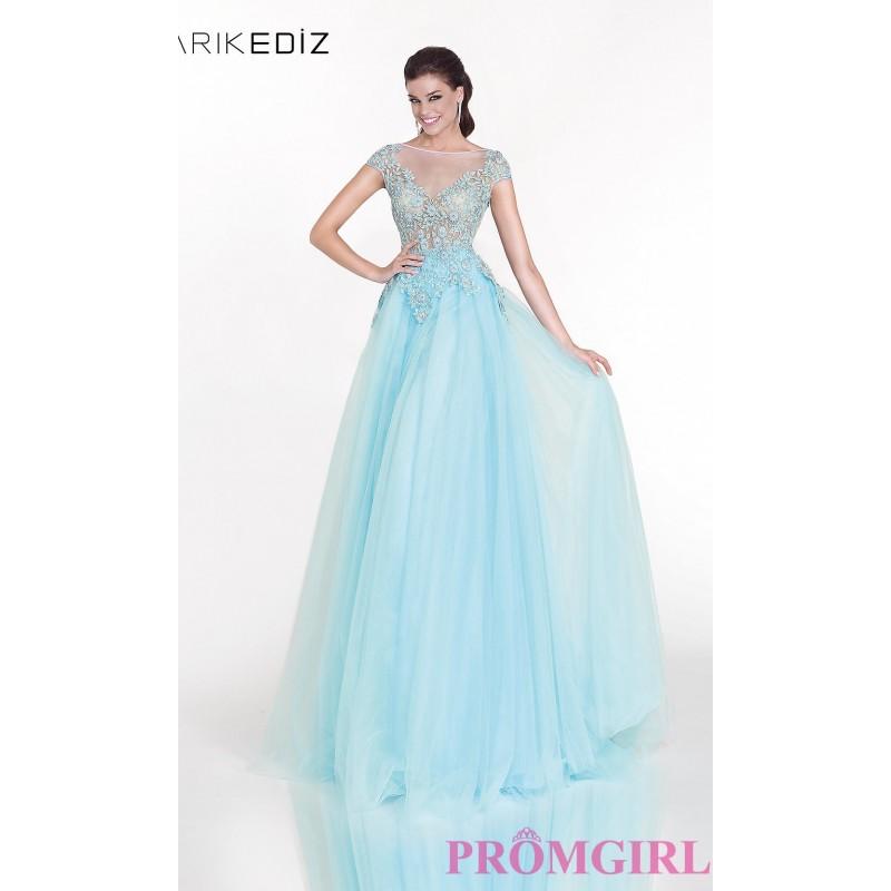 زفاف - Floor Length Ball Gown with Cap Sleeves by Tarik Ediz - Discount Evening Dresses 