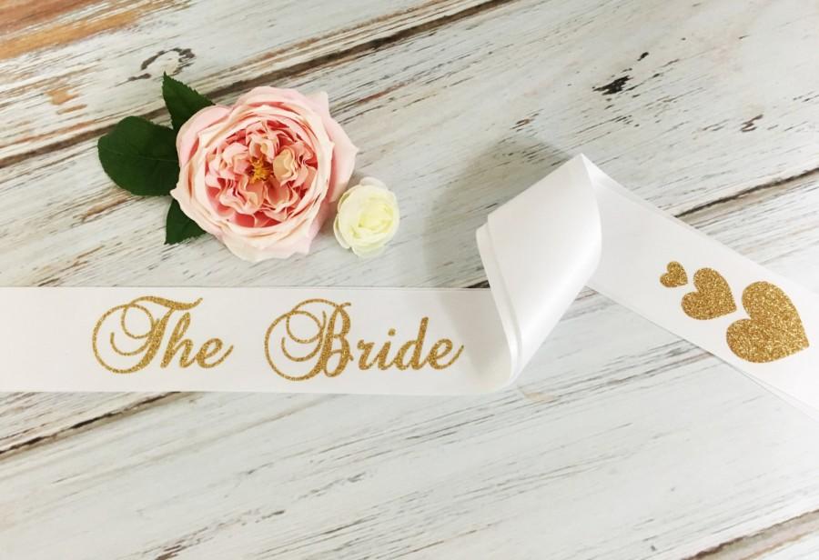 Hochzeit - The Bride Sash, Bridal party sash, Bachelorette Party Sash, Engagement Party Sash, Bridal Shower Sash, Bridal Party Gift
