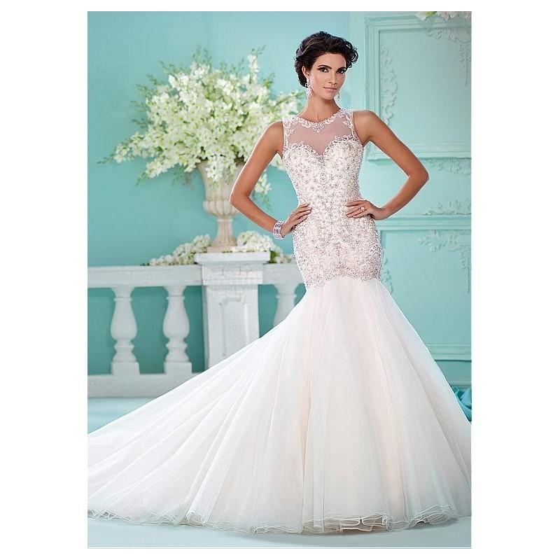 Hochzeit - Charming Tulle Jewel Neckline Mermaid Wedding Dresses With Beaded Embroidery - overpinks.com