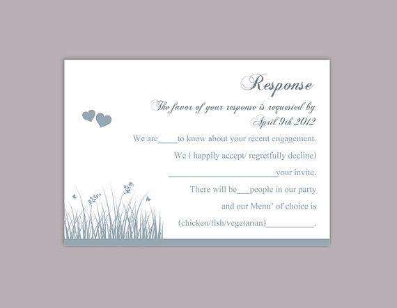 Mariage - DIY Wedding RSVP Template Editable Word File Instant Download Rsvp Template Printable RSVP Cards Gray Silver Rsvp Card Elegant Rsvp Card