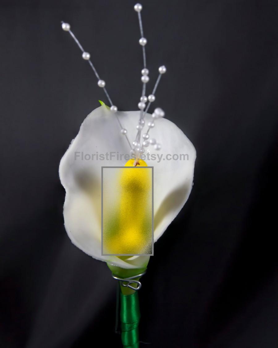 Mariage - Calla Willy™ Calla Lily Penis Wedding Boutonniere Corsage Bachelor Bachelorette Party Silk Flower Accessory
