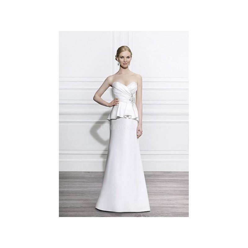 Свадьба - Sweetheart Floor Length Asymmetric Waist Sheath/ Column Satin Zipper Back Wedding Dresses - Compelling Wedding Dresses