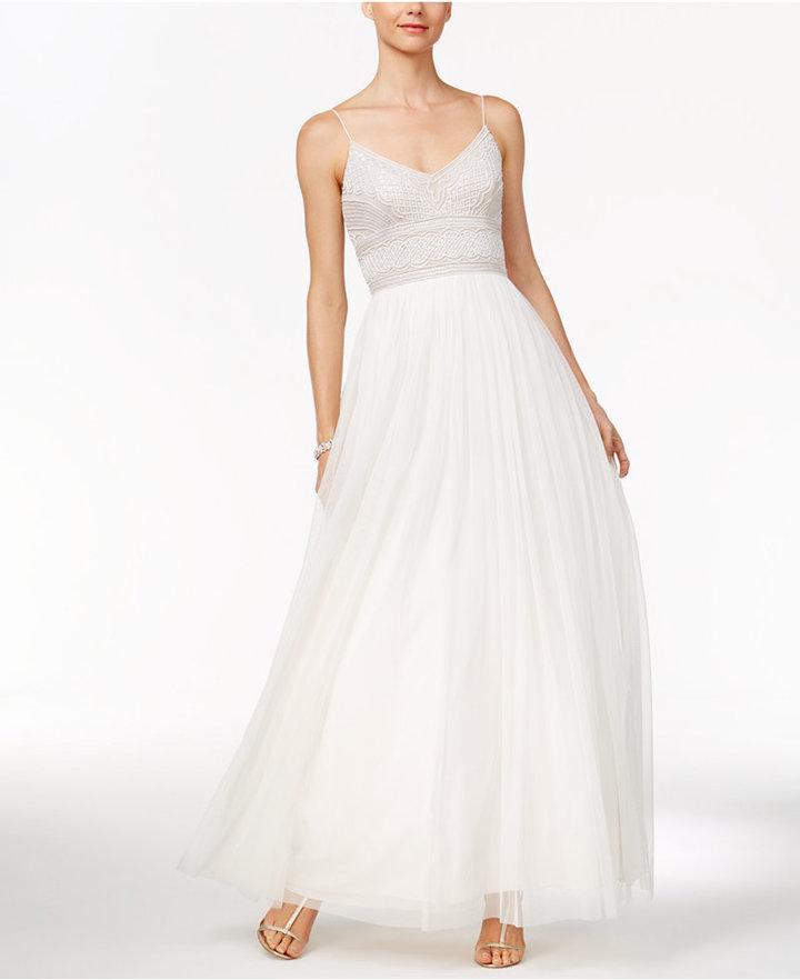 Hochzeit - Adrianna Papell Beaded A-Line Gown