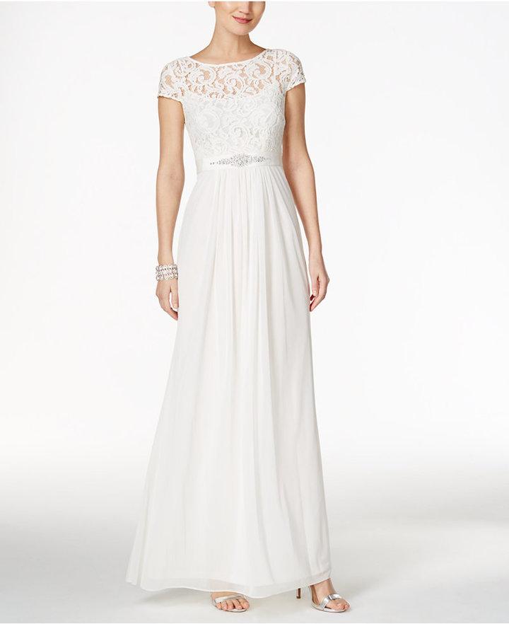 زفاف - Adrianna Papell Lace Illusion Gown