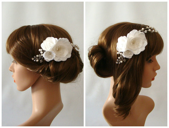Свадьба - Wedding Hair Vine, Wedding Flower Headpiece, Bridal Hair Vine, Floral Headpiece, Flower Headpiece, Floral Hair Piece, Flower Hair Wreath