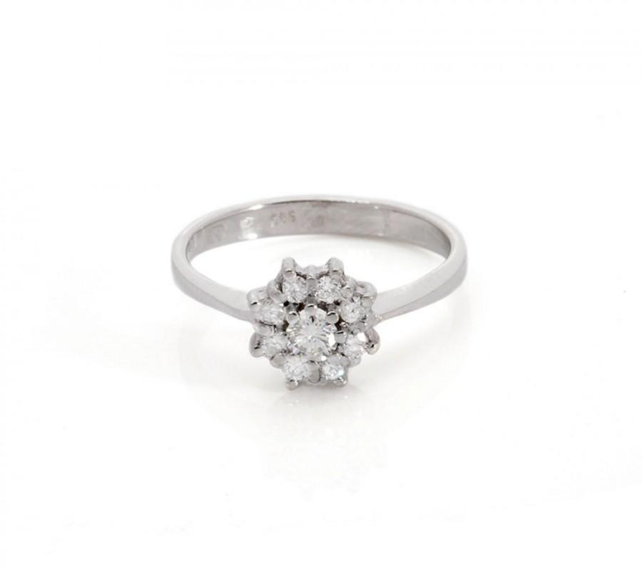 زفاف - Vintage engagement ring setting , engagement ring ,graduation gift, Diamond Gold Ring , 14K White Gold Ring,Women Jewelry, Unique gift,