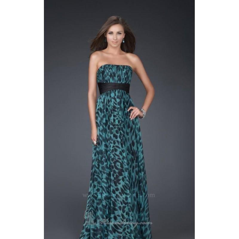 زفاف - 2014 Cheap Strapless Printed Gown by La Femme 15914 Dress - Cheap Discount Evening Gowns