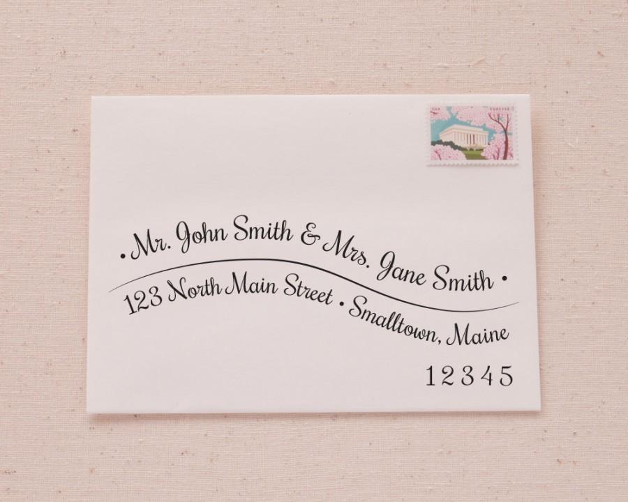 Wedding - Classic Script Wave Printable Envelope Address Templates - Instant Download