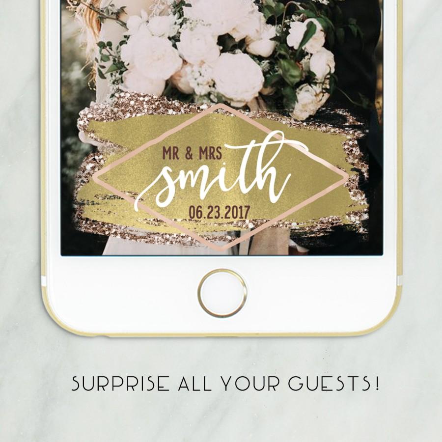 Hochzeit - Gold Wedding Snapchat Filter, Snapchat Geofilter Wedding, Wedding Geofilter, Elegant Snapchat Filter, Wedding, Custom Wedding Filter