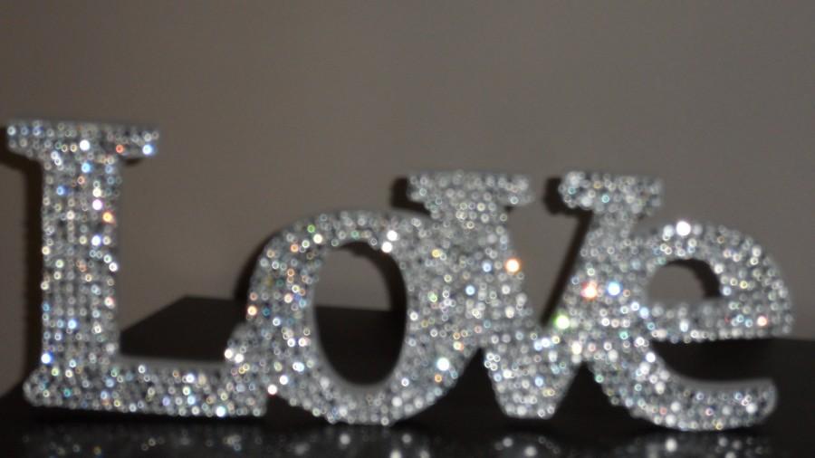 Hochzeit - Swarovski Crystal "LOVE" standing love sign