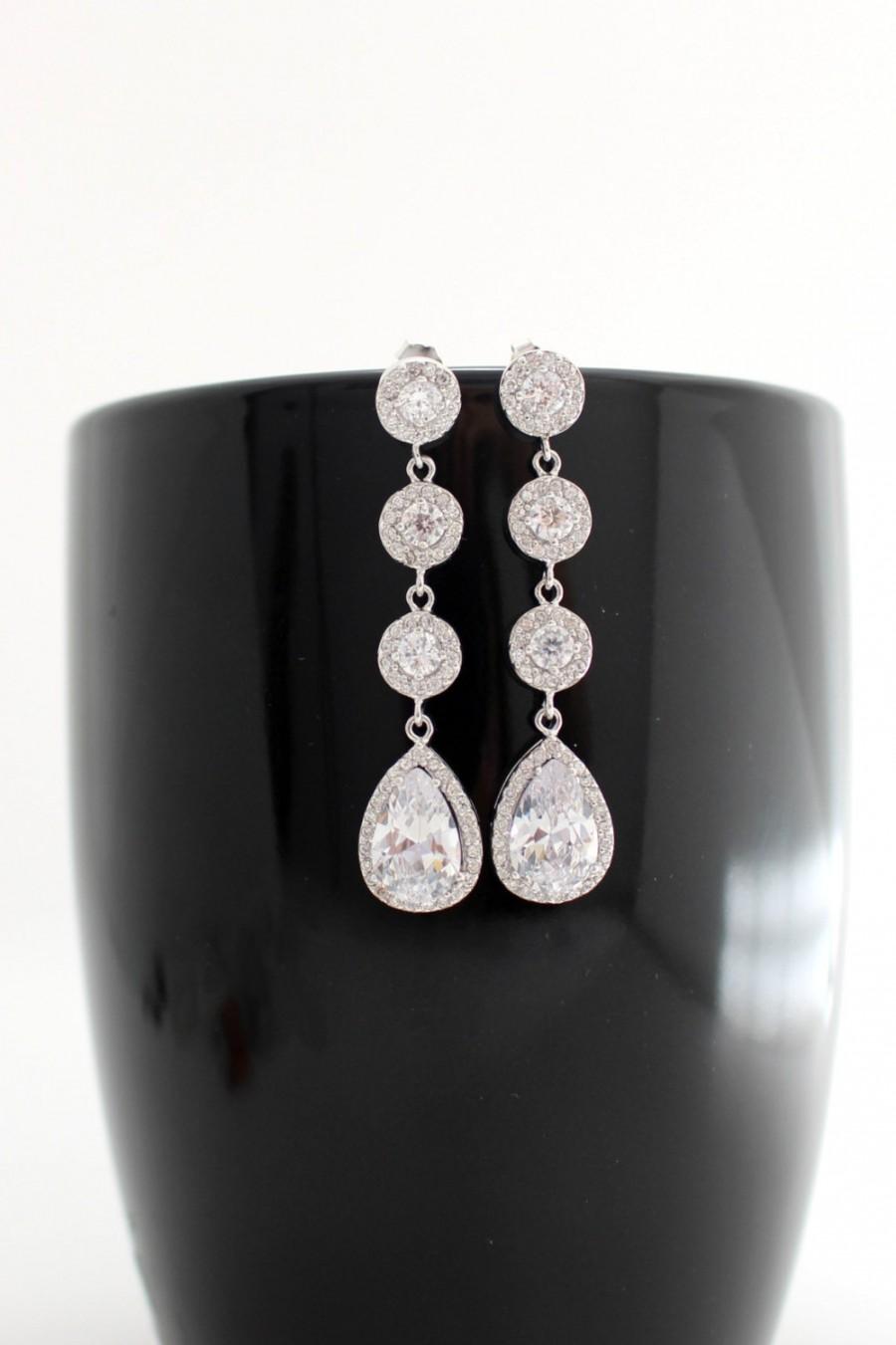 Cubic Zirconia Earrings Statement Wedding Cubic Zirconia Earrings Statement Wedding Teardrop Bridal Earring Earing Drop
