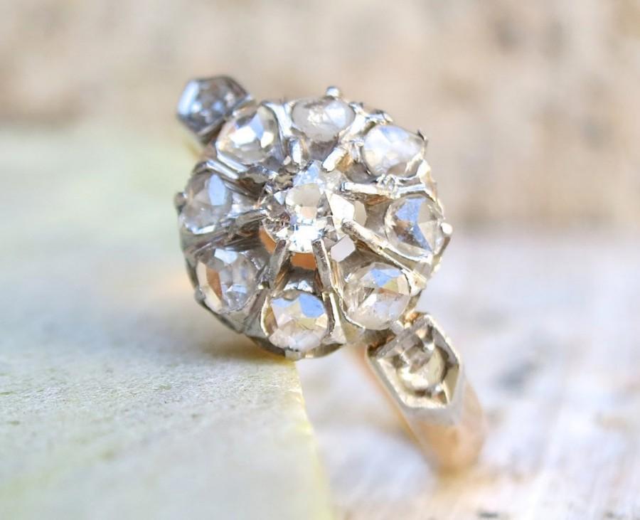 Hochzeit - Victorian Diamond Ring, Vintage Engagement Ring, 1870's