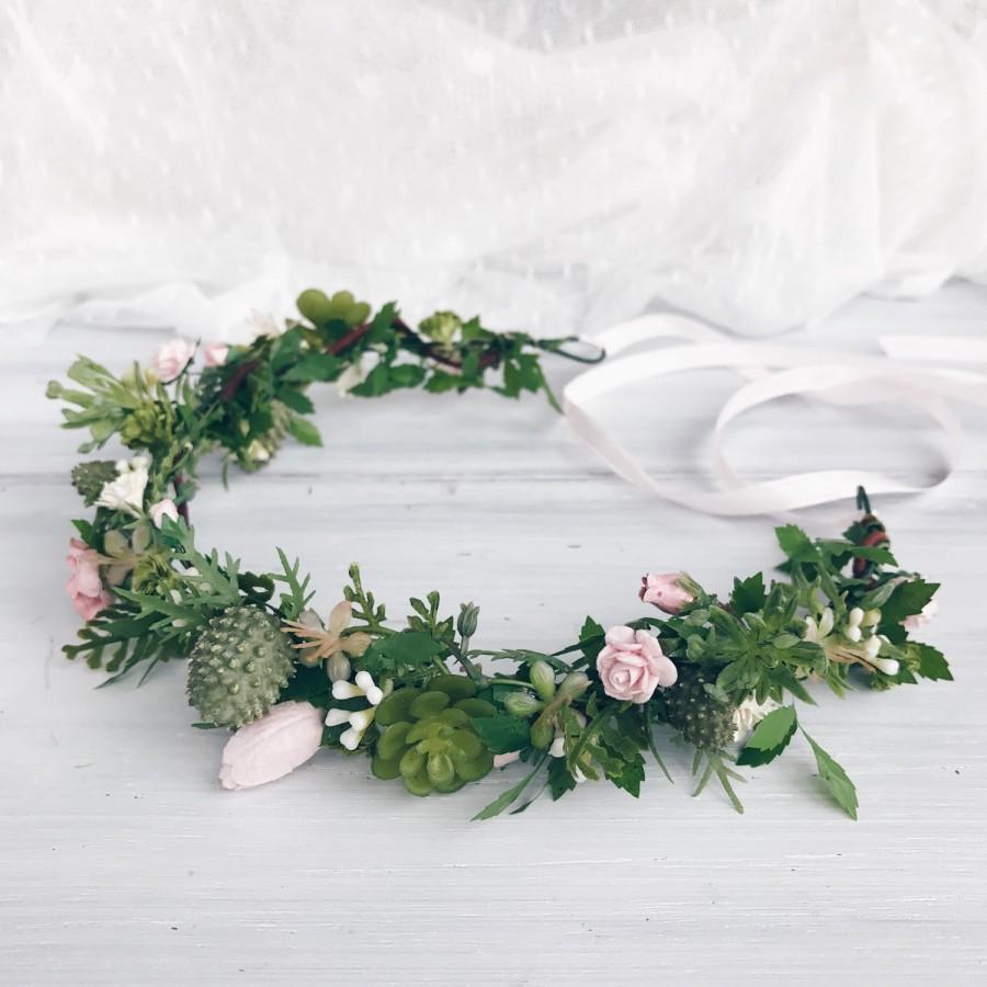 Wedding - Flower crown, Bridal flower crown, Floral crown, Bridal floral crown, Woodland wedding, Wedding flower crown, Pink flower crown, Weddings