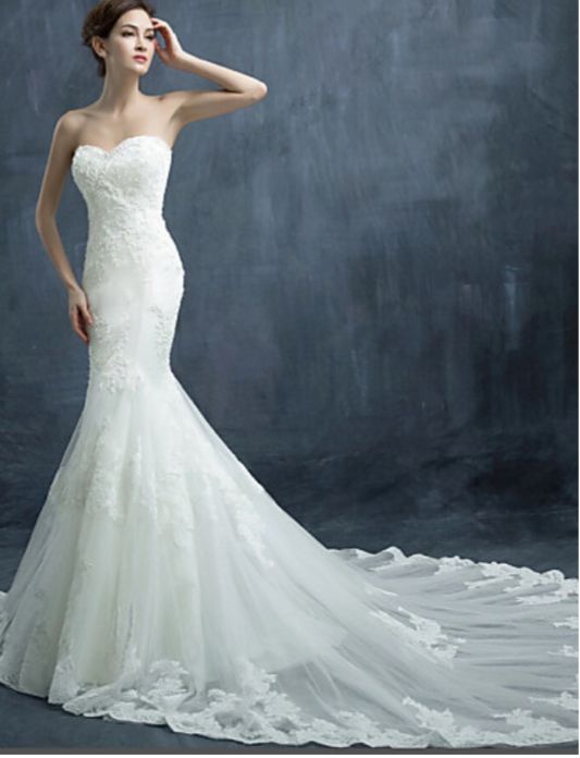 Hochzeit - Mermaid Wedding Dress Sweatheart Neckline BOHO WEDDING DRESS BOHEMIAN WEDDING DRESSES