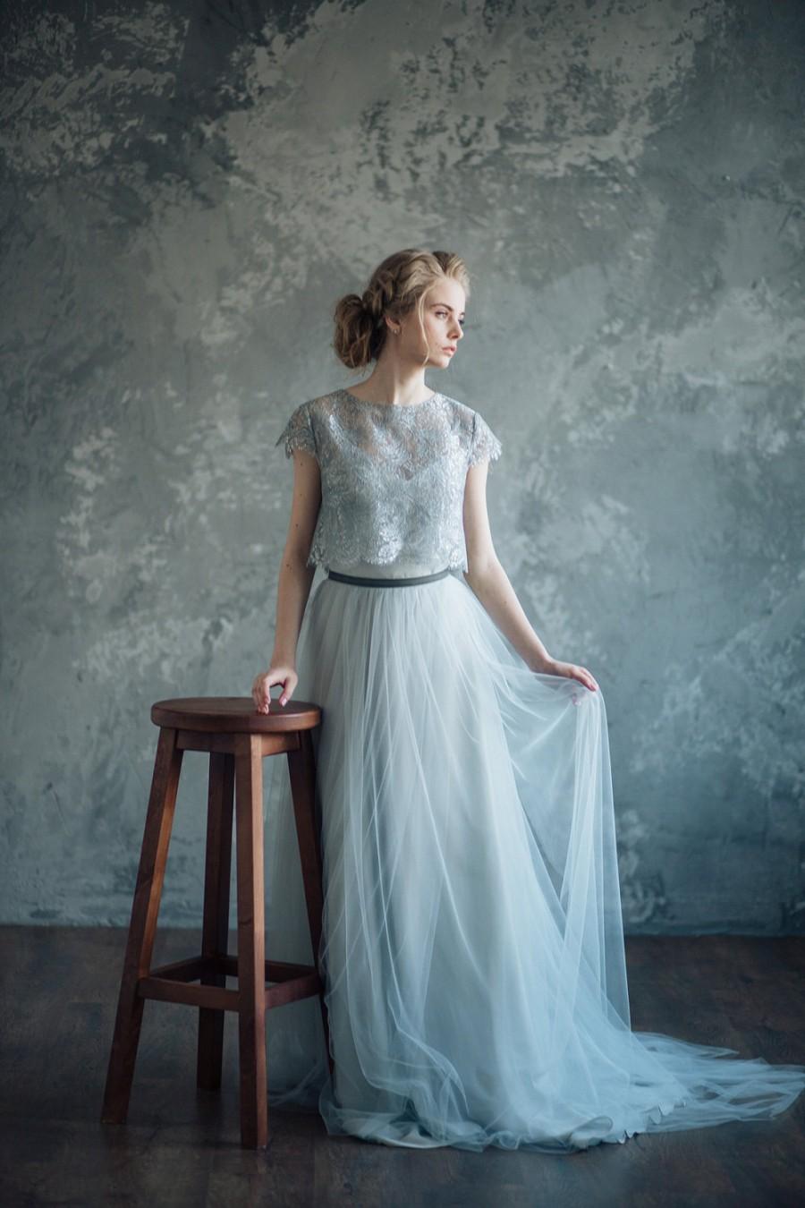 Hochzeit - Bluish gray wedding dress - Borgia