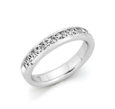 Mariage - 1/2 CT. T.W. Diamond Channel Set Wedding Band in 14K White Gold (H/VS2)