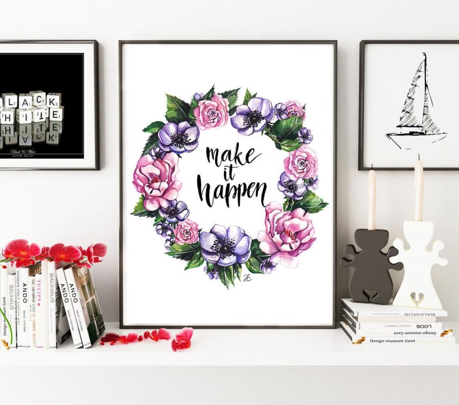 Wedding - Flowers illustration, nursery print, nursery artwork, watercolor painting, watercolor flowers, fashion illustration, fashion print