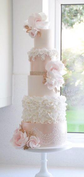 زفاف - Pink Textured Cake