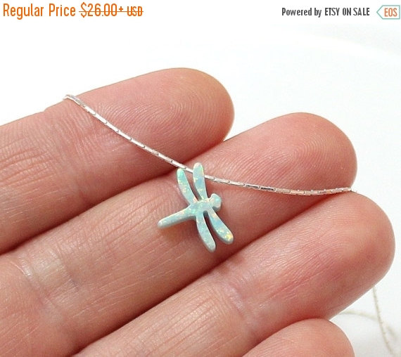 Hochzeit - Spring Sale SALE Dragonfly Opal Necklace, Sterling Silver, Opal Dragonfly Jewelry, Dragonfly Charm, Dragonfly Pendant, Opal Jewelry, Dragonf