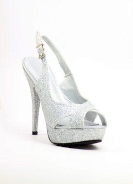 Hochzeit - Silver Glitter Shoes!!