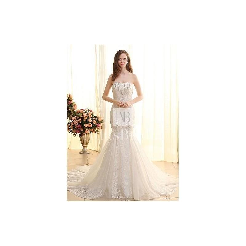 Свадьба - Chic Tulle Sweetheart Neckline Mermaid Wedding Dresses With Lace - overpinks.com