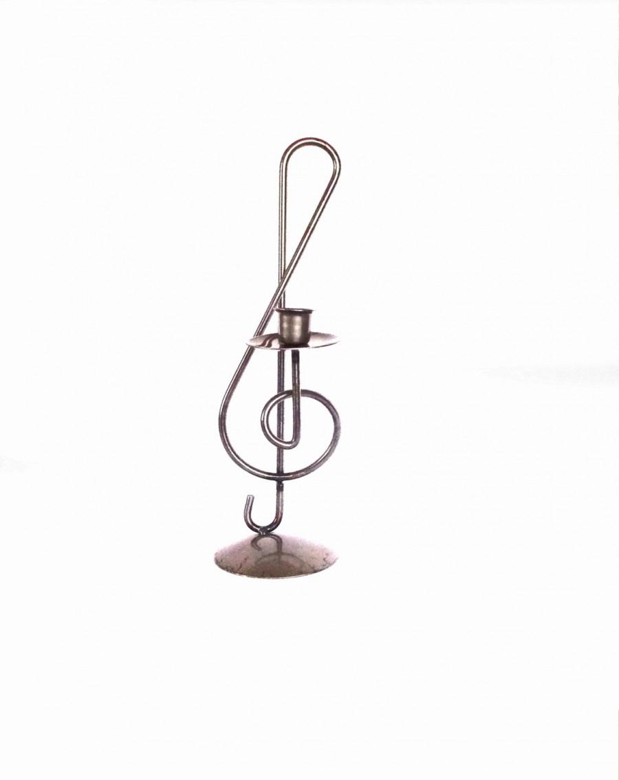 Hochzeit - Vintage candle holder, Metal candle holder, Music candle, Candelabras, Grey, Soviet vintage, Christmas gift, Gift for musician