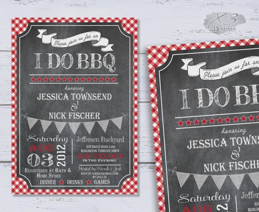 Printable Digital DIY. Couples Shower Bridal Shower Wedding Rehersal Dinner Invite Engagement Party I do BBQ Invitation Chalkboard