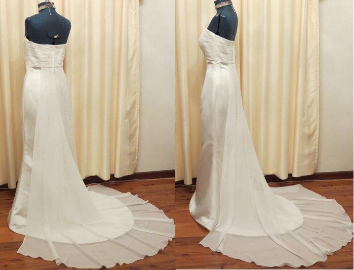 زفاف - Vintage Sexy Ivory Strapless Wedding Dress with Cathedral Style Long Train and Swarovski Crystal and Faux Pearl Details