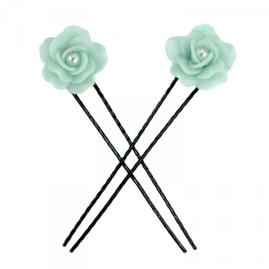 زفاف - Polymer clay jewelry Miniature roses Hair Pin Gift Ideas for Her