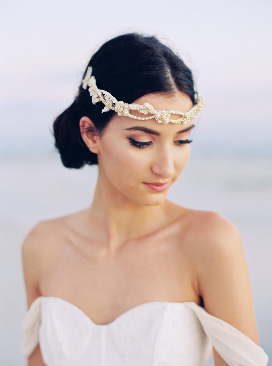 زفاف - Gold Bridal Headband. Bridal Headpiece. Bridal Crown {Margarita}