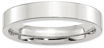 Wedding - Ladies' 4.0mm Flat Comfort Fit Wedding Band in Sterling Silver