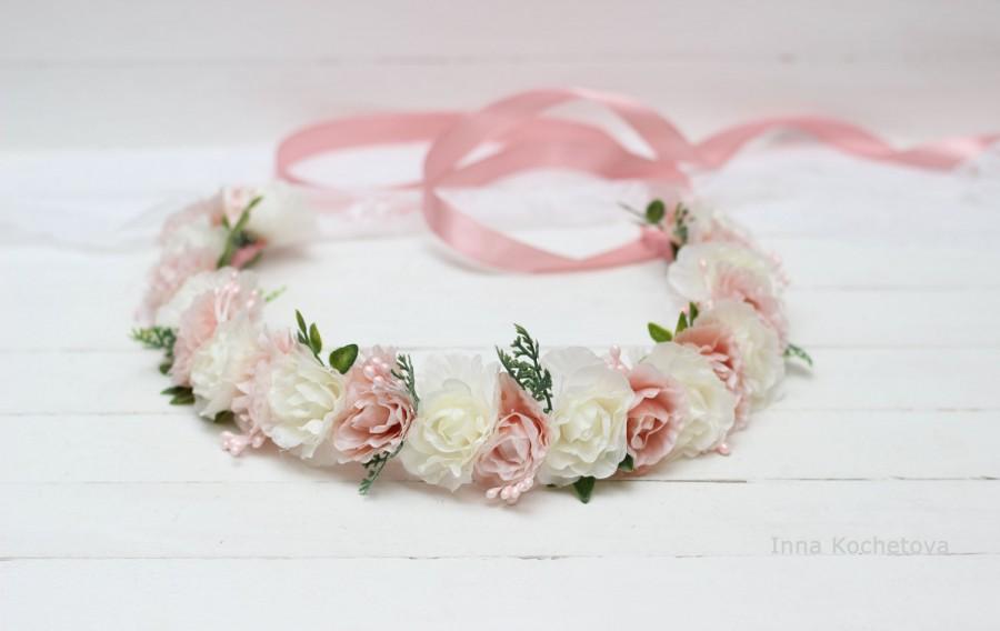 Pink and White Childs Flower Crown