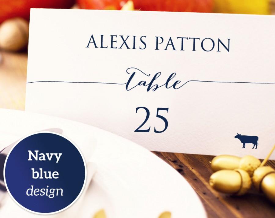 Mariage - Wedding Place Card with Meal Icons Template, DIY Editable Card, Food Icon, Seating Card, Menu Icons, Wedding Printable Escort Cards,  - $8.00 USD