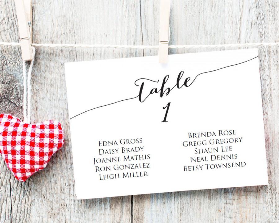 Mariage - Table Seating Cards Template 1-40, Wedding Seating Chart, DIY Table Cards, Sizes 4x6 Horizontal, Seating Plan, Printable Table Cards  - $9.50 USD