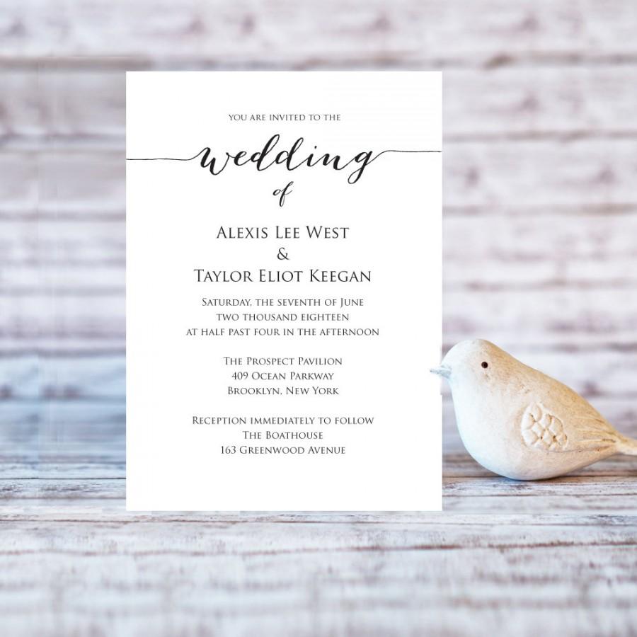 Mariage - Wedding Invitation Template, Editable Wedding Template, DIY Wedding Printable, Personalized Invitation, Rustic Wedding Invitation  - $6.50 USD