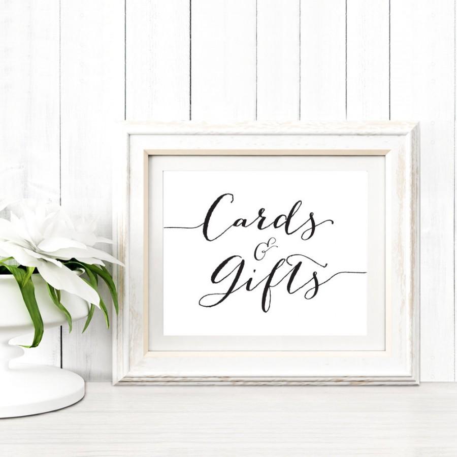 Mariage - Card and Gifts Sign in TWO Sizes, Wedding Sign Instant Download, DIY Sign Printable, Wedding Reception Sign, Cards & Gifts Printable,  - $5.00 USD