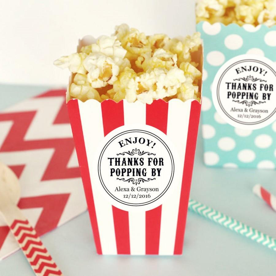 Свадьба - Thanks for Popping By Template ~ Printable Round Label ~ Mason Jar Favor Gift Sticker Tag ~ Popcorn Favor - $6.50 USD