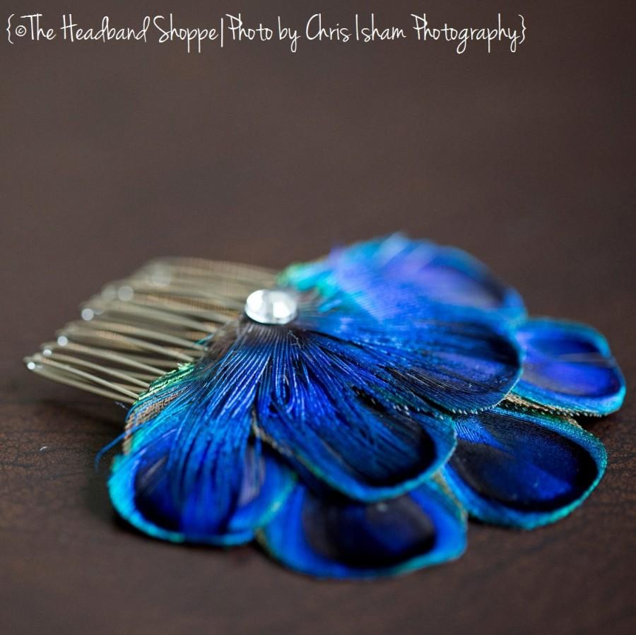 زفاف - CARLY COMB - Peacock Feather Comb Fascinator Wedding Hair Accessory - Made to Order