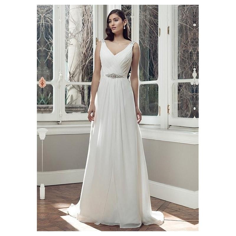 Mariage - Stunning Chiffon V-neck Natural Waistline A-line Wedding Dress - overpinks.com