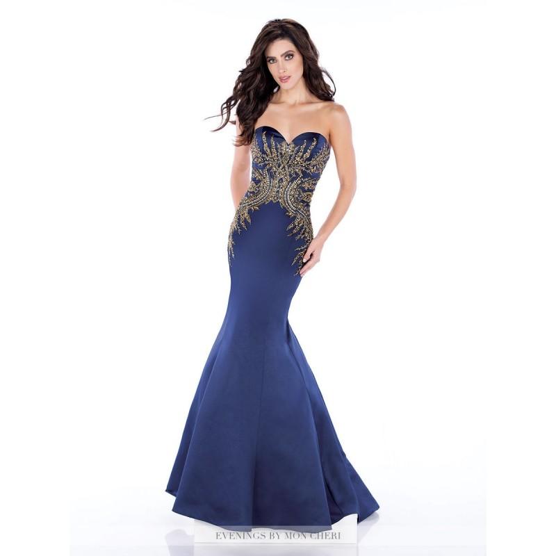 Mariage - Navy Blue/Gold Evenings by Mon Cheri MCE21629  Evenings by Mon Cheri - Elegant Evening Dresses