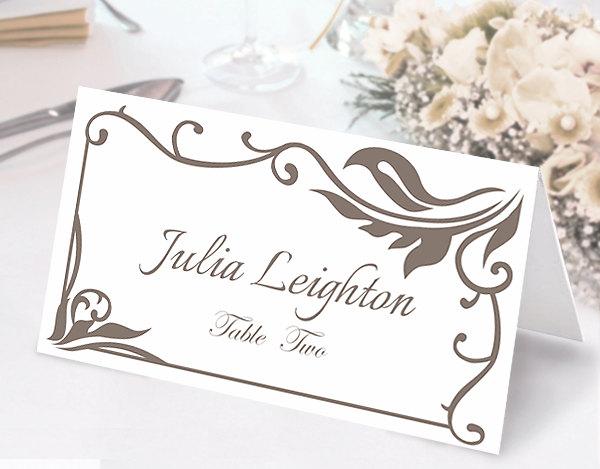 Свадьба - Place Cards Wedding Place Card Template DIY Editable Printable Place Cards Elegant Place Cards Gray Place Card Tented Place Card - $6.90 USD